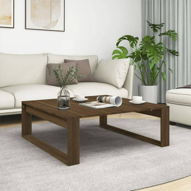 vidaXL Table Basse Chêne Brun 100x100x35 cm Bois Manufacturé