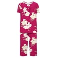 thumbnail image 4 of Ensembles de Pyjama pour Femmes, Shorts pour Femmes, Blouse Décontractée à Col Rond et Manches Courtes, Ensemble de Pyjama Mode, 4 of 7
