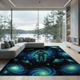 thumbnail image 2 of ODIKA 8'x10' Washable Area Rug Durable, Non-Slip Galaxy Star Design With Cosmic Nebula Border Space Astronaut Refined Structured for Living Room, Under Sectional, Family, 2 of 7