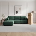 thumbnail image 1 of Sala Modular en Forma de L de 3 Plazas con Chaise Longue | Emilie Verde | Tapizado en Tela Resistente con Cojines Decorativos, 1 of 14