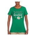 thumbnail image 2 of Wild Bobby, Be Your Own Kind of Beautiful Inspirational, Pop Culture, Women Graphic Tee, Kelly, Medium, 2 of 3