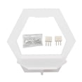 thumbnail image 1 of Estante flotante hexagonal de 3 piezas de PVC, moderno, sencillo, de aspecto elegante, organizador de pared, color blanco, 1 of 15