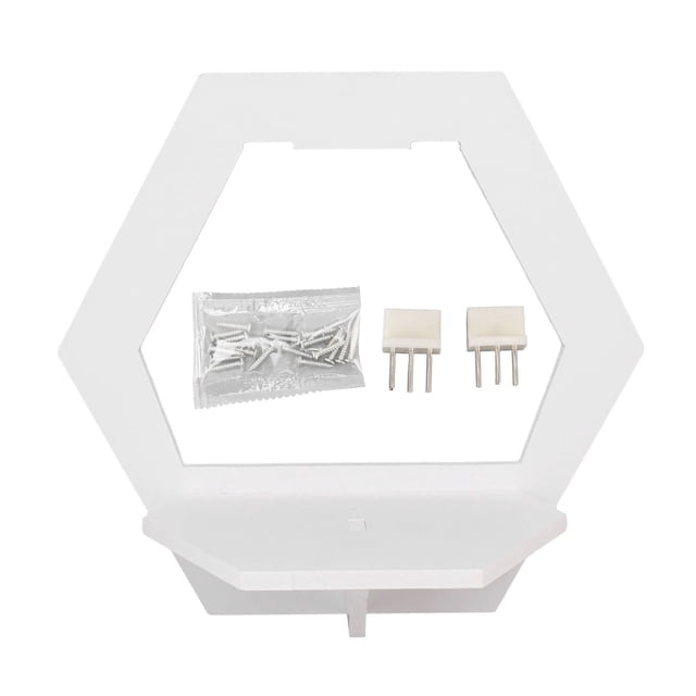 Estante flotante hexagonal de 3 piezas de PVC, moderno, sencillo, de aspecto elegante, organizador de pared, color blanco