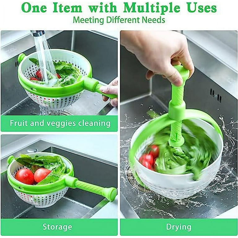 Collapsible Salad Spinner Vegetable Fruit Drainer Non-Scratch