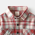 thumbnail image 5 of Kids' Boys Girls Plaid Shirt 2-10Y - Casual Long Sleeve Button Down Shirt with Dual Pockets, Fall Winter Layering Shirt, 5 of 7