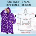thumbnail image 4 of Oversized Wearable Blanket Hoodie,Purple White Butterfly Pattern Sherpa Blanket Hoodie with Super Pockets,Super Warm Fuzzy Pullover for Women & Men, 4 of 6
