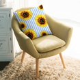 thumbnail image 2 of Throw Pillow Covers 24x24 Inch, Blue Stripes Sunflower Decorative Pillow Cases for Couch Sofa Bed, Country Botanical Floral Cotton Linen Square Home Decor Pillowcases with Hidden Zipper, 2 of 7