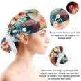 Adjustable Floral Pattern with Flowers Women Bouffant Cap with Bow Hair
