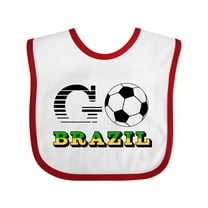 Inktastic Go, Brazil- Soccer, Football Boys or Girls Baby Bib