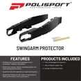 thumbnail image 2 of Polisport Motocross Motorcycles (MX) Swingarm Protector for Honda CRF250R (2020-2022), CRF250RX (2020-2022), CRF450R (2019-2022), CRF450RX (2019-2022) Dirt Bikes - Black, 2 of 9
