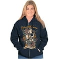thumbnail image 4 of Erase All Fears Snake Skull Tattoo Unisex Fleece Graphic Zip Up Hoodie Brisco Brands 2X, 4 of 5