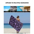 thumbnail image 5 of Boho Purple Floral Towel Set of 3, Soft Microfiber Bath Towels, Hand Towel, Washcloths, Farmhouse Botanical Vintage Paisley Flower Quick-Dry Absorbent Towels for Bathroom Kitchen Hotel Beach Gym Spa, 5 of 7