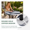 thumbnail image 5 of Round Outdoor Tablecloth with Umbrella Hole and Zipper, Navy Blue Ombre Fitted Table Cover with Elastic Edge for 31-35 Inch, Modern Geometric Moire Abstract Art Waterproof Patio Tablecoths for Picnic, 5 of 9