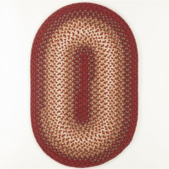 Rhody Rug TR42R024X036 2 x 3 ft. Twin River Oval Rug, Red & Multi Color