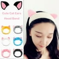 thumbnail image 6 of Girl Woman Cute Cat Ears Stretch headband Hair Accessories for Wash Face Make-up, 6 of 14