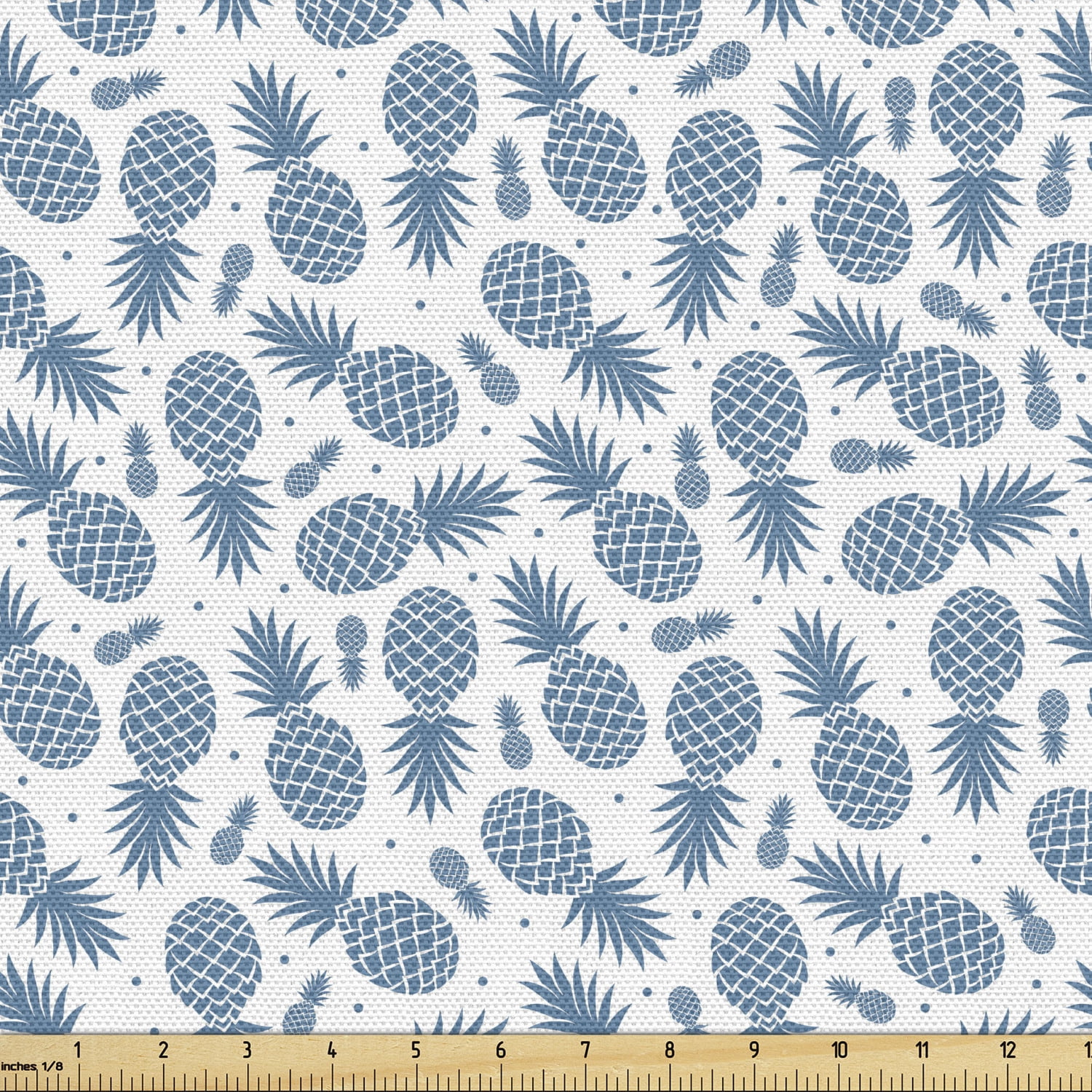 Pineapple Fabric by the Yard, Island Themed Minimalistic MultiSized