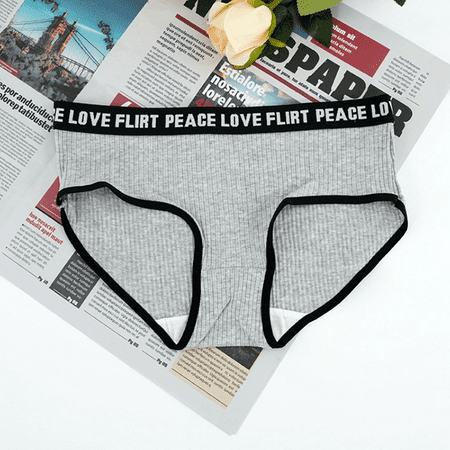 Fulorrnie Underwear for Women Comfort Hipster Breathable Cute Panty Briefs Elastic Waist Stretchable Flat Seams Panties Grey L