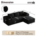 thumbnail image 3 of Wiilayok 107" Cloud Sectional Couch with L-Shape Chaise,Modern Modular Sofa with Deep Seat, Comfy Boneless Upholstered Couches for Living Room Bedroom,Black, 3 of 10