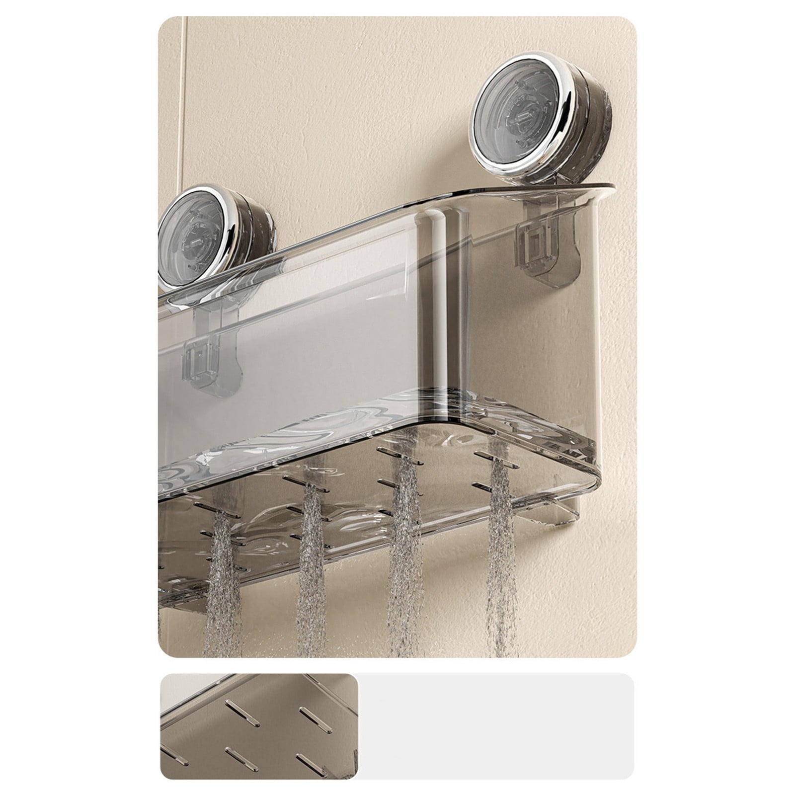Bath Toy Storage Organizer, Bathtub Toy Holder with Drain Holes, Clear Powerful Suction Shower Caddy for Bathtub, No Drilling Shower Caddy Suction Cup for Bathroom, Kitchen, 1 Pcs, 12.05x5.47x8.66"