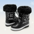thumbnail image 5 of BURUDANI Boys Girls Waterproof Mid-Calf Winter Snow Boots for Little/Big Kids Anti-Slip Warm Booties Black/White Size 13, 5 of 6