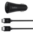 thumbnail image 2 of Belkin USB-C Car Charger with Cable for USB-C Smartphones, Black, 2 of 2