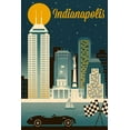 thumbnail image 1 of Indianapolis, Indiana, Retro Skyline Series (12x18 Wall Art Poster, Room Decor), 1 of 3