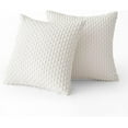 thumbnail image 6 of Throw Pillow Covers Soft Corduroy Decorative Set of 2 Boho Striped Pillow Covers Pillowcases Farmhouse Home Decor for Couch Bed Sofa Living Room 20x20 Inch Pure White, 6 of 13