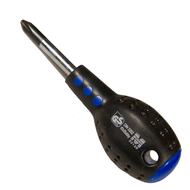 Ergonomic Cushion Grip Screwdrivers Phillips 2 x Stubby