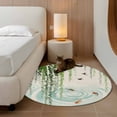 thumbnail image 2 of Round Rugs 3.3Ft, Spring Green Leaves Round Area Rug Washable Indoor Throw Carpet, Japanese Koi Fish Birds Vintage Soft Non Slip Circle Rug for Laundry Room Patio Home Decor Aesthetic, 2 of 8