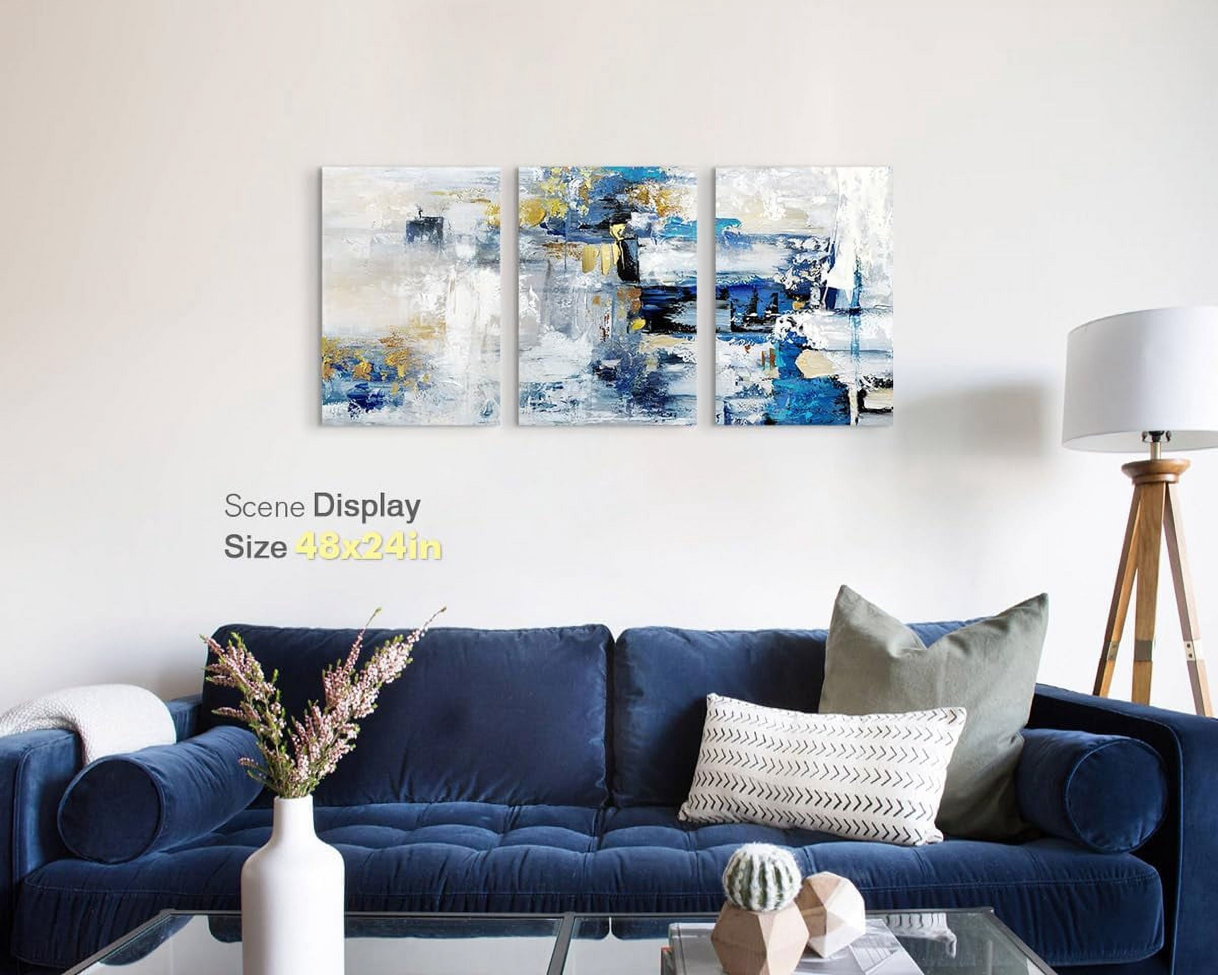 Paintings Living Room Office Wall Art Large Canvas Wall Pictures Navy Blue Artwork for Walls Modern Art Wall Decor Abstract Painting Huge Wall Decorations Dining Room Bedroom Artwork