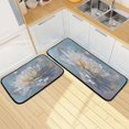thumbnail image 7 of 2-Piece Kitchen Rugs Set Non-Slip Mats Carpet Floor for Kitchen, Bathroom (19.7"x27.6" & 19.7"x47.2") Large Flower in Full Bloom, 7 of 7