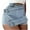 Light Blue, variant on qolati Women's Casual Asymmetrical Waist Jeans Skirt Trendy Summer High Waisted Cargo Short Skirts Y2k Solid Color Bodycon Mini Skirt