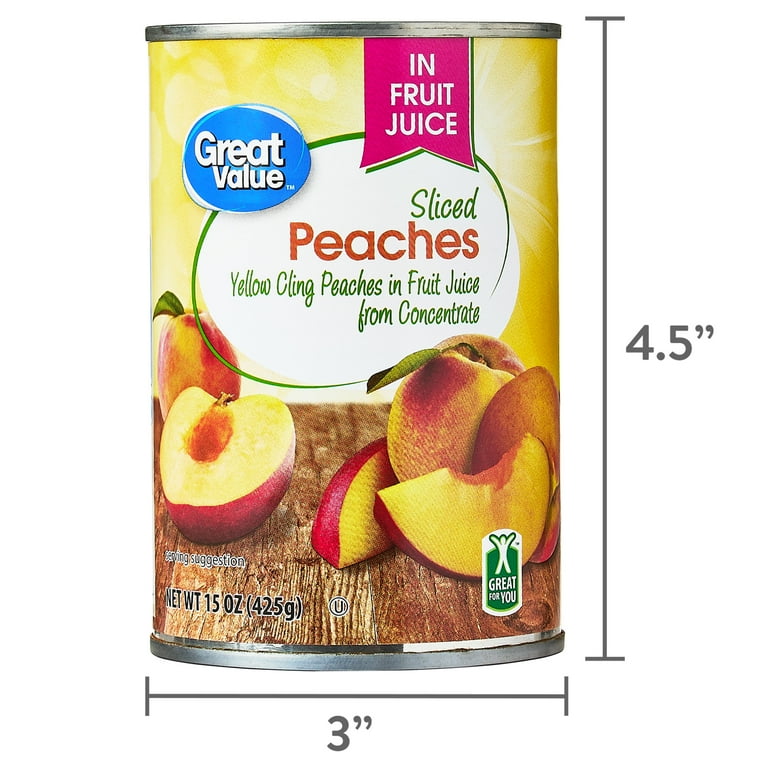 Great Value Sliced Yellow Cling Peaches in Juice 14.75 oz Can with