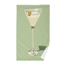 Yayeee 2 Pack Hand Towels for Bathroom 100% Cotton 16" x 28" Kitchen Towel, Light Green Martini