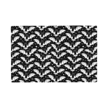 

Placemats Set of 4 white cool bats star Heat Resistant Non - Slip Place mats Waterproof table mat for Kitchen Dining-4片装
