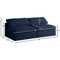 thumbnail image 4 of Maklaine 32''H x 78''W x 40''D Deluxe Navy Linen Fabric Modular Armless Sofa, 4 of 4