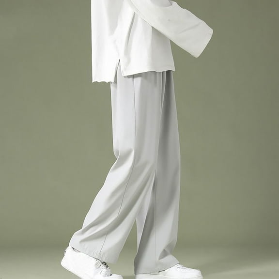 Abomasnow Mens Cargo Pants Casual Loose Workout Hiking Pants Lightweight Wide Leg Joggers Pants Trendy Straight Sweatpants with Multi Pockets