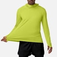 thumbnail image 6 of KIHOUT Men's UPF 50+ Hooded Sun Protection Long Sleeve Shirt with Thumb Hole Cuffs Quick Dry Breathable Stretch Mesh Fabric for Running Gym Fishing Hiking Outdoor Casual Athletic Top, 6 of 9