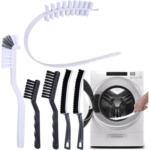 CozyNestFinds Washing Machine Cleaning Brush Set, Front Load Washer Machine Cleaner Accessories with 1PCS Drum Slot Cleaner Brushes and 5PCS Crevice Cleaning Brush for Washer Rubber Seal