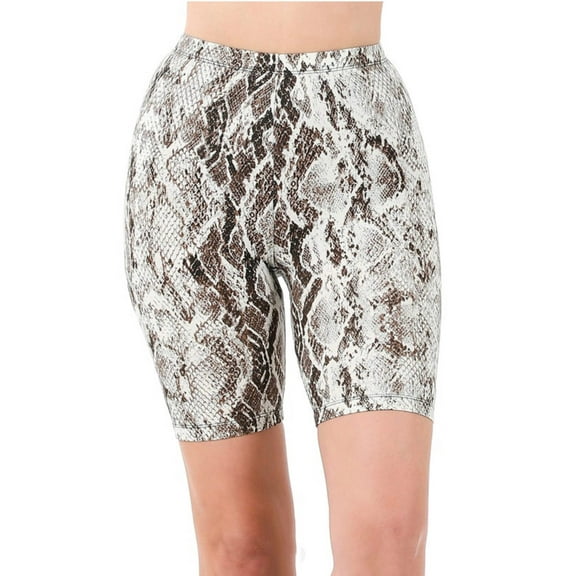 Kanza Brushed Microfiber Snakeskin Biker Shorts