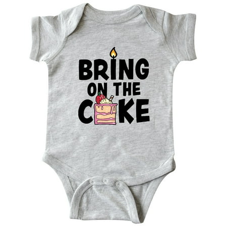 

Inktastic Bring on The Cake with Cake Slice Replacing A Gift Baby Boy or Baby Girl Bodysuit