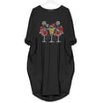 thumbnail image 4 of Qiopertar Robe à Manches Longues pour Femmes Col Rond Imprimé de Noël Robe Décontractée Liquidation Moins de 5$ en Liquidation Offres d'Accès Anticipé, 4 of 5
