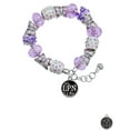 thumbnail image 2 of Delight Jewelry Silvertone Nurse Caduceus Seal - LPN Purple Butterfly Bead Charm Bracelet, 7"+1" Extender, 2 of 5