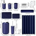 thumbnail image 2 of 24 PCS Nave Blue Bathroom Accessories Set with Shower Curtain and Rugs, Bathroom Sets with Extra Soft and Absorbent Bath Rugs Shower Curtain Bathroom Accessory for Bath, 2 of 6