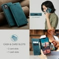 thumbnail image 4 of SaniMore Case for iPhone 14 Plus 6.7" 2022, Premium PU Leather Magnetic Cover Card Slots Cash Pocket Flip Kickstand Shockproof TPU Shell Full Protective Business Retro Case for iPhone 14 Plus, Blue, 4 of 11