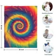 thumbnail image 4 of Colorful Rainbow Tie Dye Spiral Pattern Blanket,Comfortable Soft Flannel Throw Blanket,All Season,Warm Lightweight Blankets for Sofa Bed Couch Living Room Chair,30"x40", 4 of 4