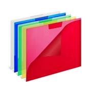 MyOfficeInnovations Heavyweight Plastic File Jackets 1-Pocket Letter Size Asst Colors MYO440722