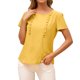 thumbnail image 2 of Camiseta de mujer Verano Cuello redondo Manga corta Casual Top suelto, Amarillo, XL Advancent AP001321-08, 2 of 7