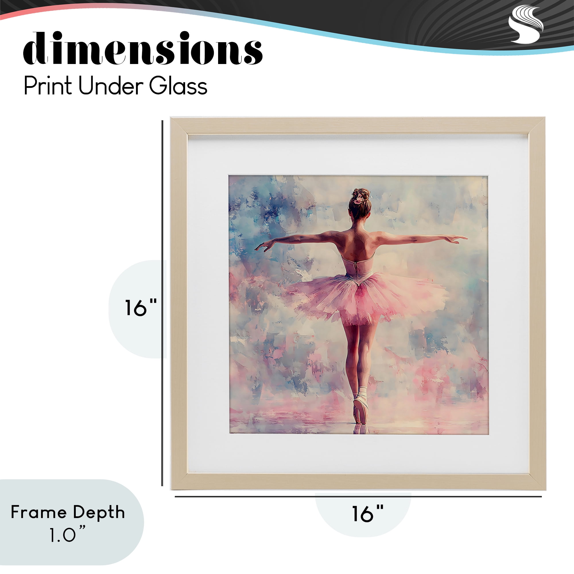 Stupell Industries Elegant Ballet Dancer in Motion Birch Framed Print Under Glass, design by Creative Studio