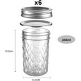 thumbnail image 3 of SUMMIT - 12oz/350ml Mason Jars with Airtight Lids Glass Canning Jars with Regular Lids Spice Jars Honey Jars for Yogurt,Jam,Spice,Overnight Oats Canning, Preserving,Decorations,Jelly,6 Pack (12oz), 3 of 13